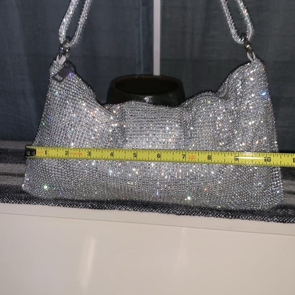 Rhinestone sparkly, silver clutch purse/handbag - Picture 10 of 10